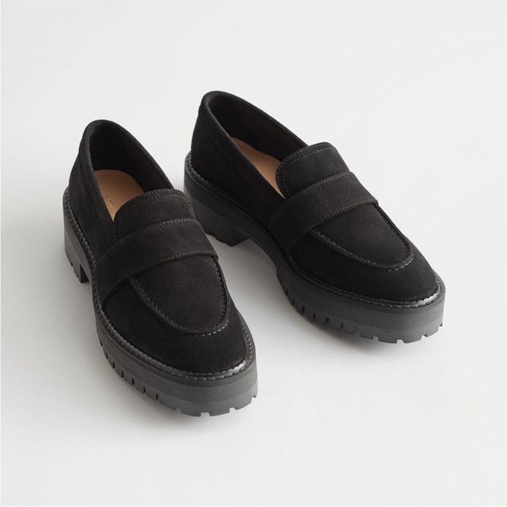 & Other Stories suede chunky loafers